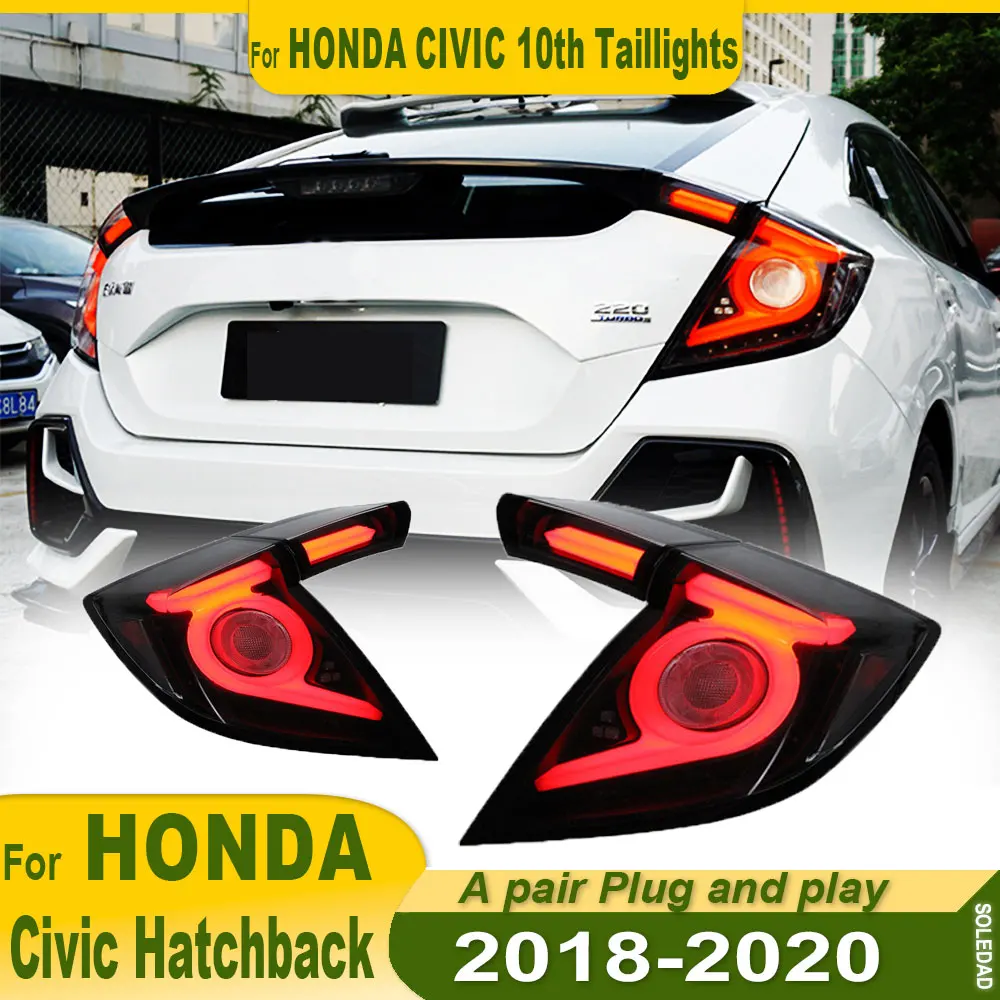 

Taillight For Honda Civic 10th 2018 2019 2020 LED Tail Light Hatchback Sequential Turn Signal Brake Rear Light Plug and play