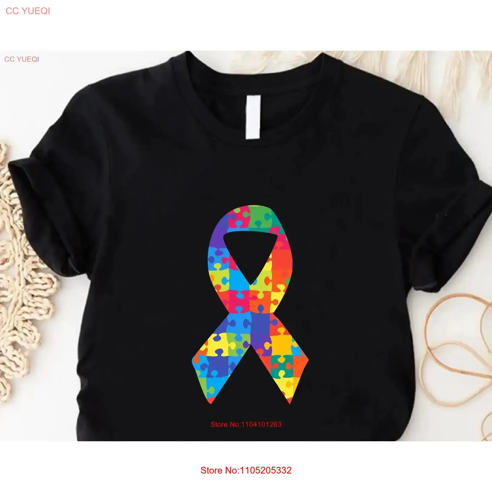 Autism Ribbon T Shirt Support Squad Awareness Puzzle Acceptance Autistic Team vintage Washed Comfortable homme Versatile