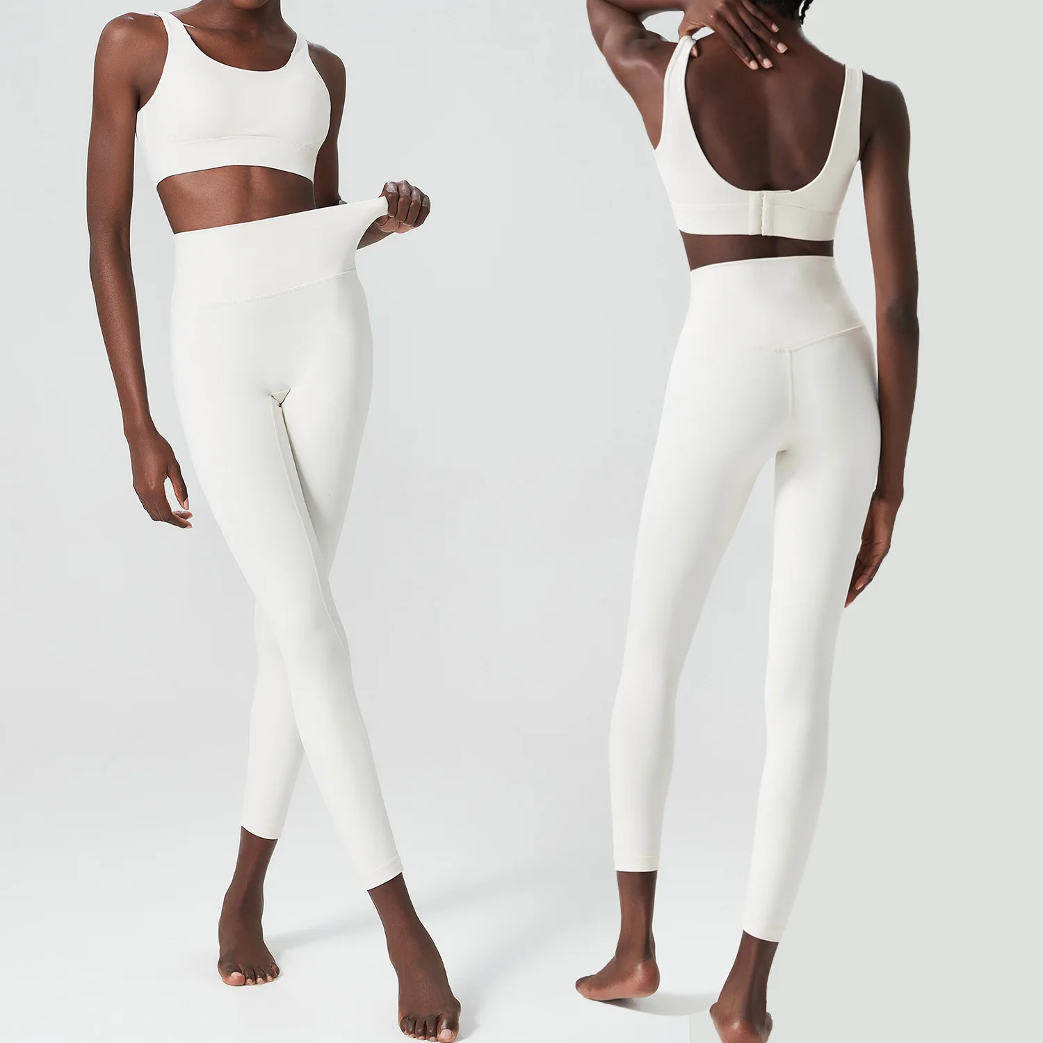 2/3 Pieces Fitness Yoga Set Women Solid Color Soft Workout Gym Suit Breathable Quick Dry Running Sportswear Pilates Clothing