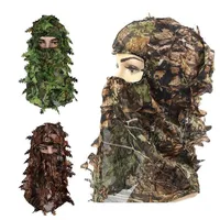 3D Leaf Camouflage Face Mask Hunting Hood Cap Male Tactical Camouflage Hat Turkey Camo Hunter Ghillie Suits Airsoft Accessories