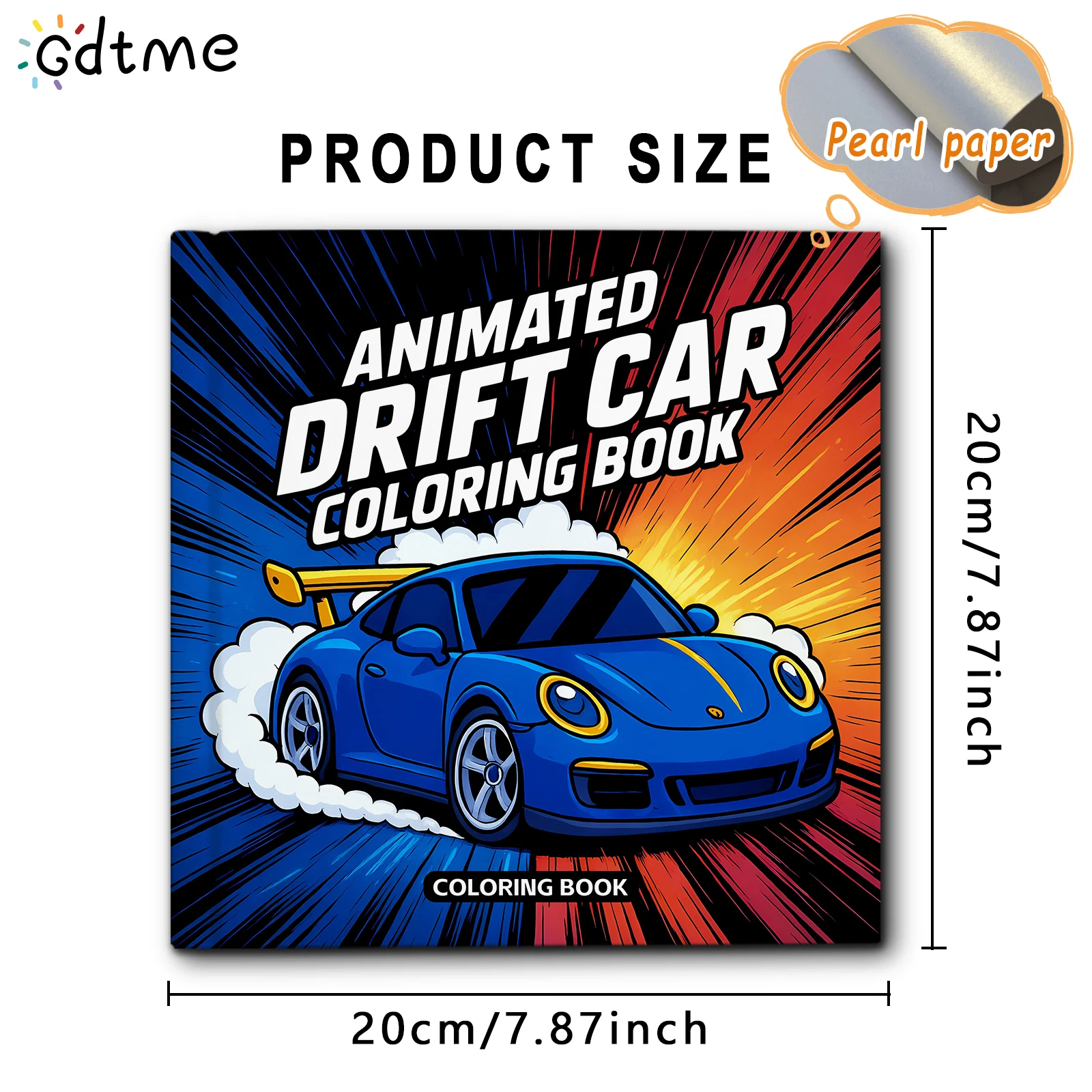 ANIMATED DRIFT CAR Coloring Book for Adult 24 Pages Stress Relief Art Activity DIY Painting Drawing Book - Ideal Gift