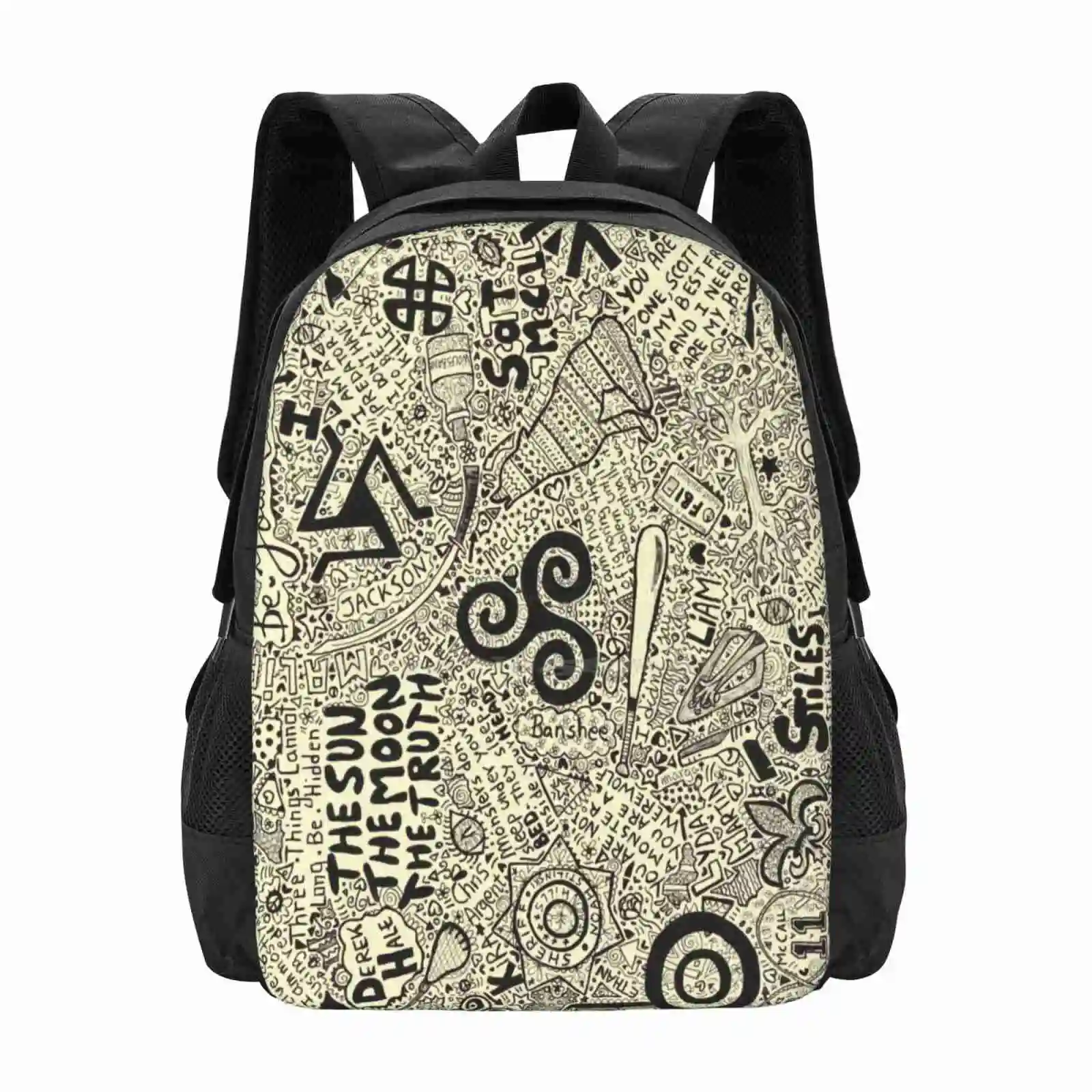 Teenwolf Pattern Design Bag Student'S Backpack Teen Wolf Merchandising Teen Wold Quotes Teen Wolf Best Quotes Scotts Pack Pack