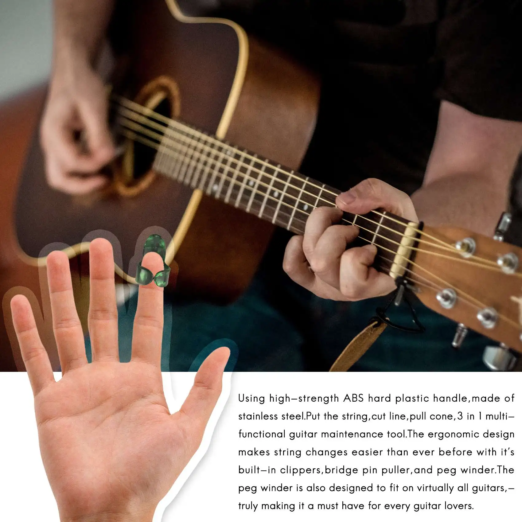 【CYBER MONDAY】34 PCS Guitar Accessories Kit Including Guitar Picks,Capo,Acoustic Guitar Strings,3 in 1String Winder,Bridge Pins,
