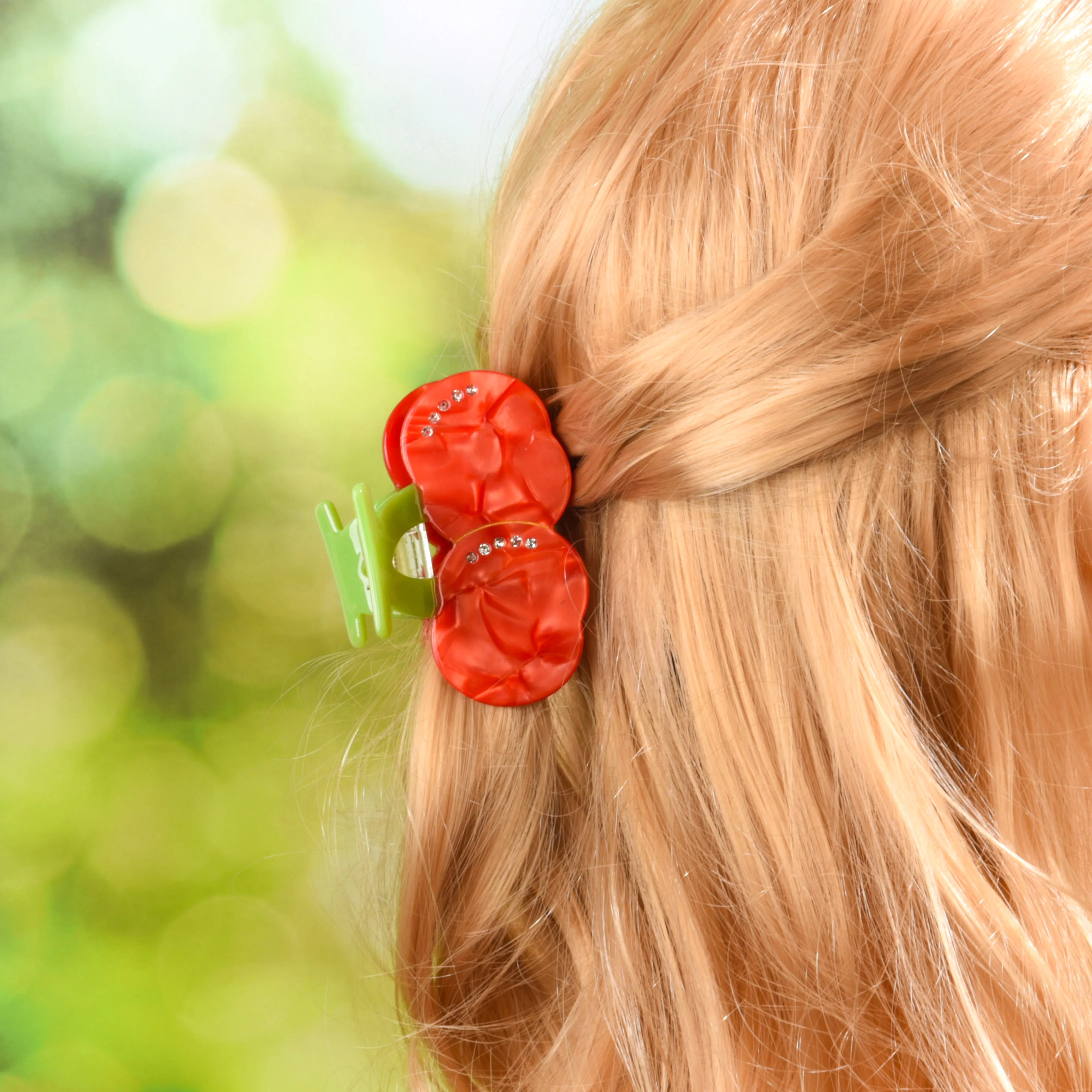 DuoShang nuovo stile strass frutta ciliegia acetato capelli artiglio luce di lusso eco-friendly artiglio Clip per le donne ragazza accessori per capelli