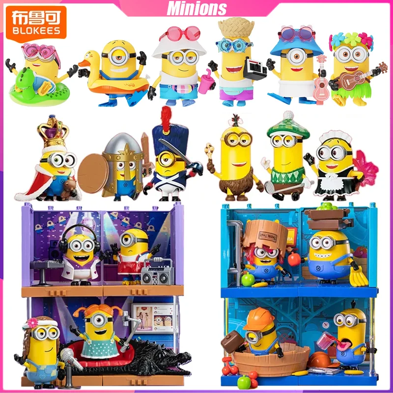 

BLOKEES Minions Building Blocks Minifigure Series Desktop Decoration Puzzle Assembling Model Toy Birthday Gift for Boy and Girl