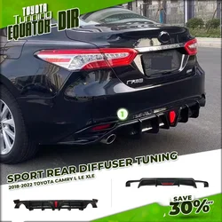 Rear Diffuser For Toyota Camry L LE XLE 2018-2022 Body Kit Sport Bumper Lip Spoiler Glossy Carbon Black Tuning Accessory