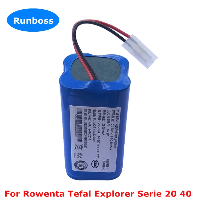 New 3400mAh 2800mAh RS-RT900866 CMICR18650F5-4S1P Li-ion Battery For Rowenta Tefal Explorer Serie 20 40 Robot Vacuum Cleaner