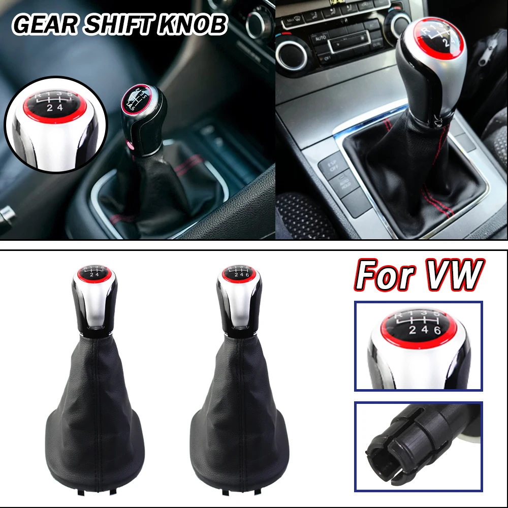 Gorąca sprzedaż nowych produktów dla VW Touran 2003-2010 dla CADDY II MK2 2004-2009 5 6 biegów gałka zmiany biegów z skórzaną osłoną