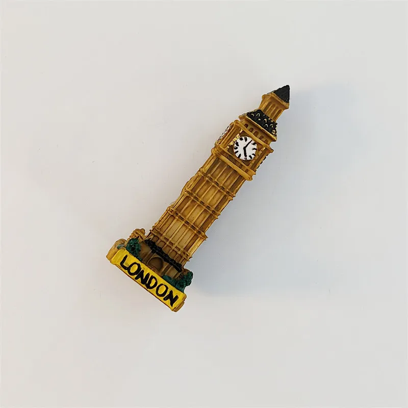 London Landmark Tourist Commemorative Three-dimensional Painted Big Ben Decorative Magnetic Fridge Magnet Resin Material
