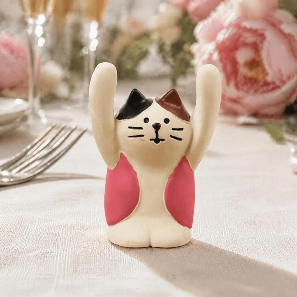 Animal Shaped Table Number Holder Resin Cartoon Design Memo Clip Holder Pink Base Clip Structure Photo Card Stand Office Use