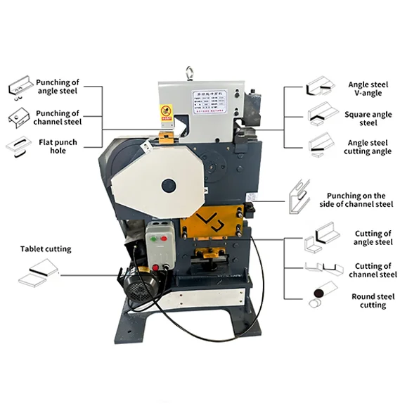 ماكينة معالجة المعادن متعددة الوظائف QA32-10A سهلة التشغيل لقطع الصلب والزاوية والكيه والثني