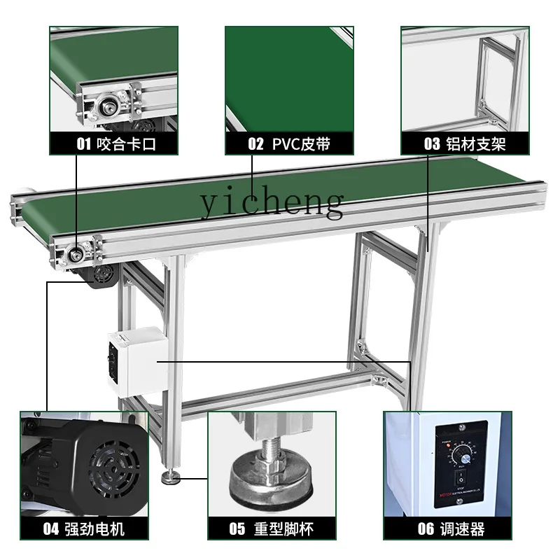 TQH assembly line conveyor belt PVC conveyor belt Small  Express food workshop sorting belt conveyor