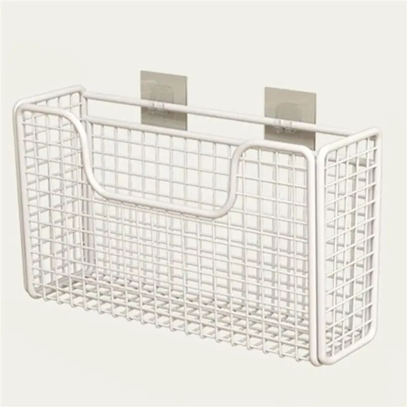 لكمة خالية المطبخ خزانة الباب صندوق تخزين رف الحديد خزانة مثبتة على الحائط البلاستيك التفاف رف الحمام الثلاجة Rack-B91B #2