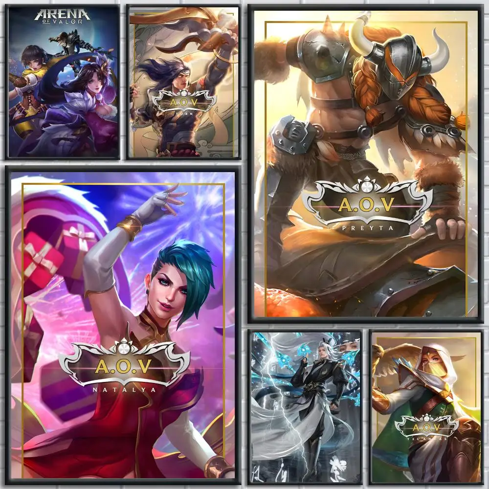 Games A-Arena of Valor Poster Painting Prints Wall Art Picture Film Room Home Bar Cafe Decor Home  Mural