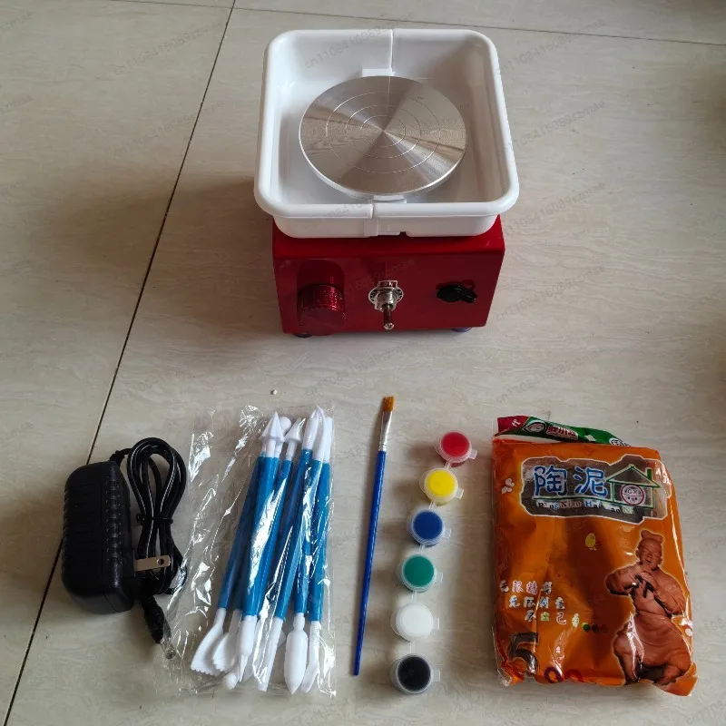 Mini Electric Pottery Wheel, Small Household Clay Machine, Handmade Ceramic Tool Set, 10cm Diameter