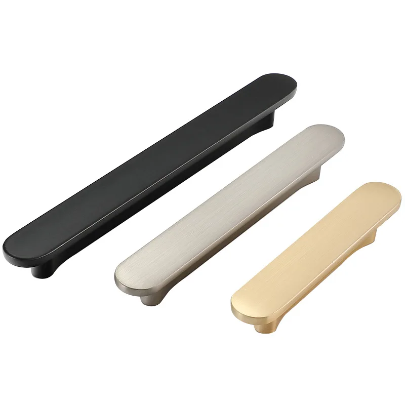 Nordic Fasion Furniture Handles Zinc Alloy Kitchen Cabinet Handles Black Gold Wardrobe Door Pulls Solid Drawer Knobs