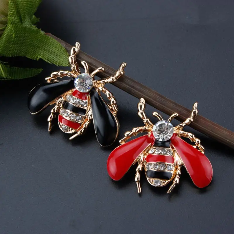 Bee Brooch Enamel for Rhinestone Bug Honey Pin Exquisite Clothes Dress Scarf Dec