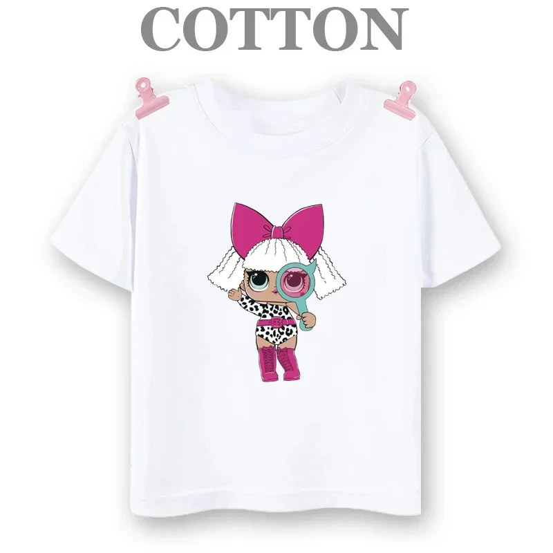 Pure Cotton T-Shirt Barbies Kawaii Anime Cartoons Children Kid Boy Girl Tee Fashion Harajuku Cute Beautiful Casual Clothes Tops