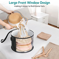 1PC Hats Boxes for Women Storage Travel Large Round Hat Carrier Case Organizer Men Cowboys Caps Clothes Closet Storage Foldable
