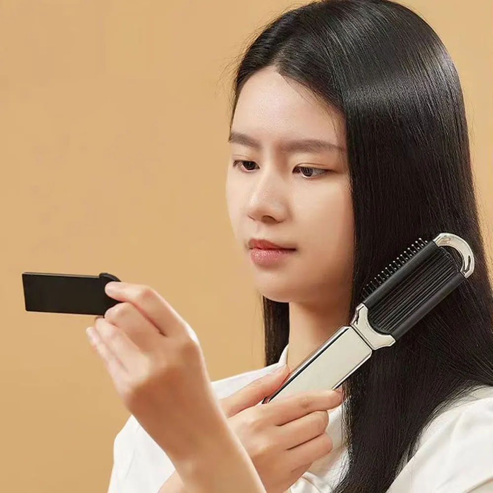 แปรงผมมินิพับหวีนวดหัวนวด Anti-Static แบบพกพาแปรงผมสาวผมหวีกระจก