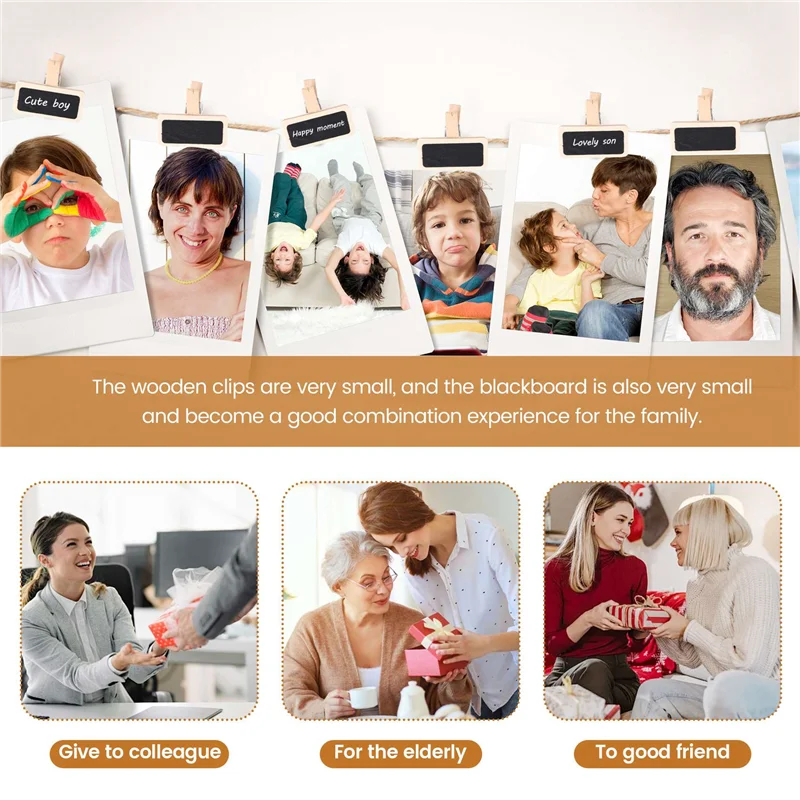 Profissional 50 mini quadro negro de madeira mensagem ardósia retângulo clipe painel cartão memorandos etiqueta marca preço lugar número tabela