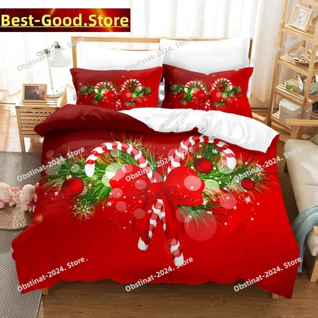 

3D Christmas Quilt Cover Bedding Set Printed single Comforter Quilt Bed Cover Duvet Cover Pillow Case 3 Pieces Kids Adult Size
