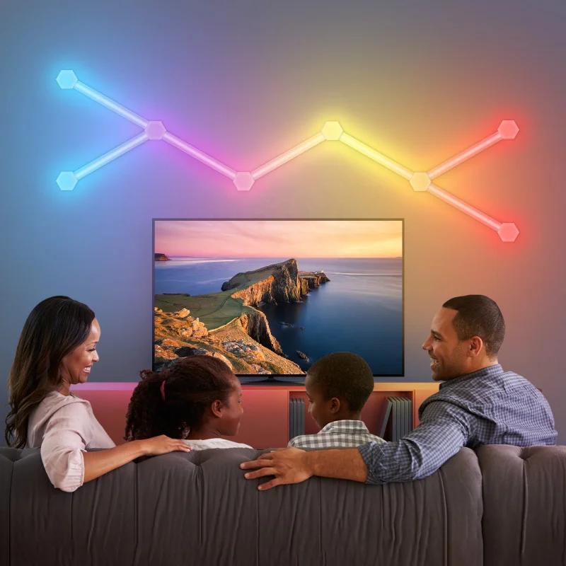 

Smart LED RGB Dimmable Gaming And Home Decor Wall With App Control Music Sync DIY Color Combination