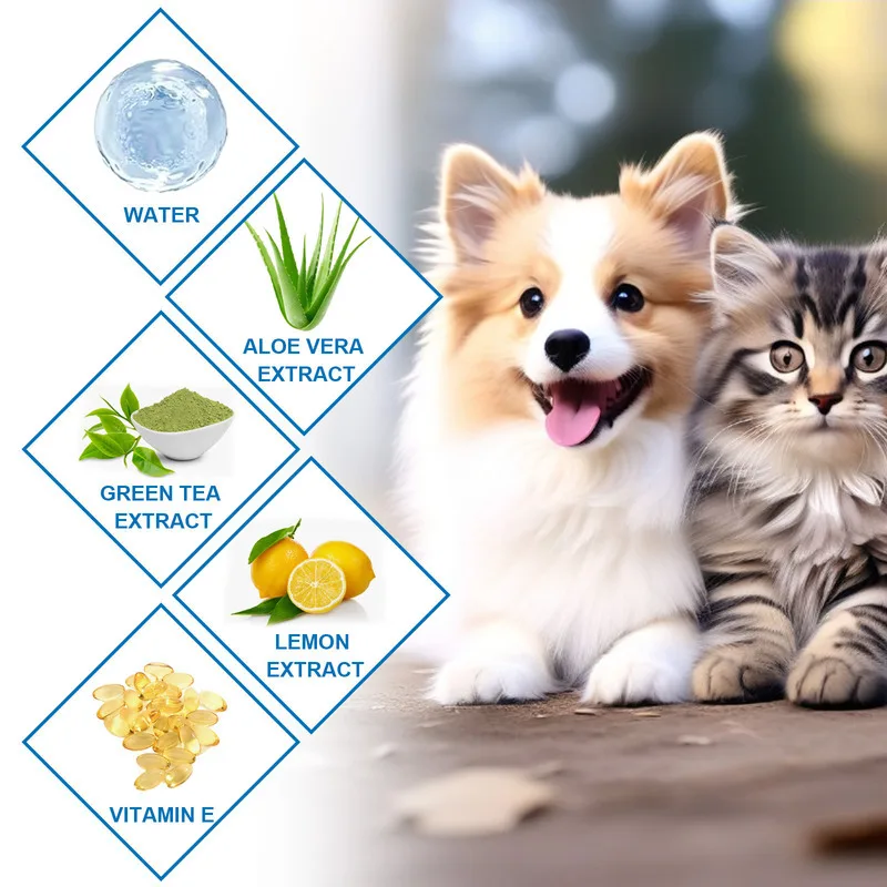 الحيوانات الأليفة العناية بالأذن مناديل الأصابع مستخلص الصبار مستخلص الشاي الأخضر ينظف شمع الأذن عث الأذن يزيل الروائح يبقي الأذنين جافة #5