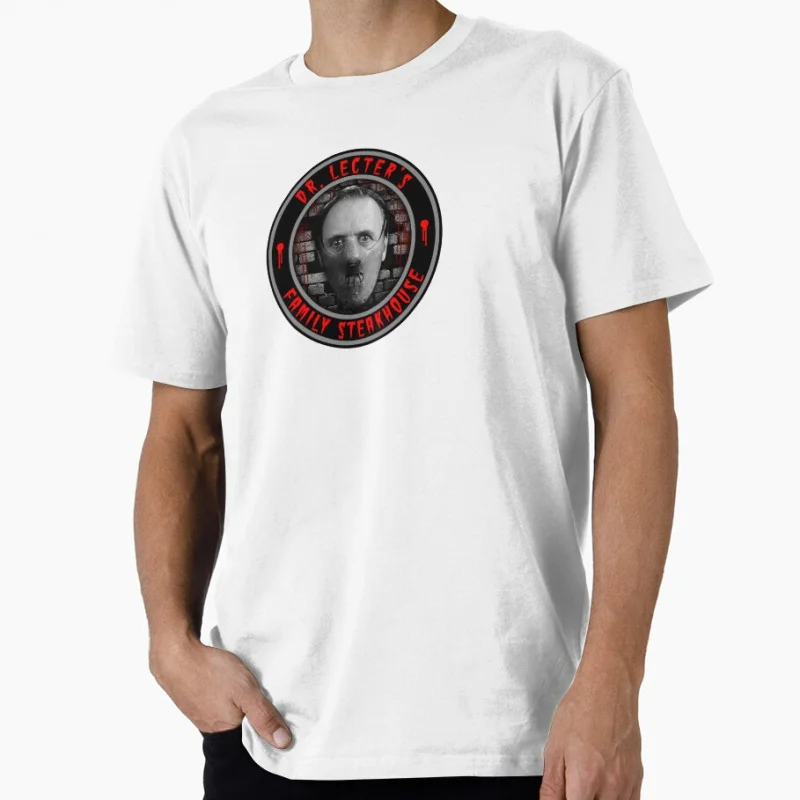 DR. LECTER'S - FAMILY STEAKHOUSE 80s Horror movie Hannibal Scary Halloween Gift t shirt Cannibal Graphic clothes All size tops