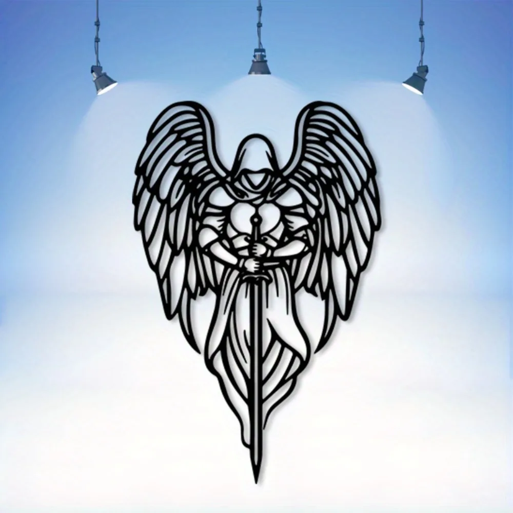 CIFBUY 3D Metal Angel Wings Wall Art Decor Rustic Iron Home Office Hanging Ornament