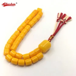 Big Size Tasbih 33 66 99 Resin Beads Ambers color cotton tassels high quality Resin Man's Islam bracelets Muslim rosary