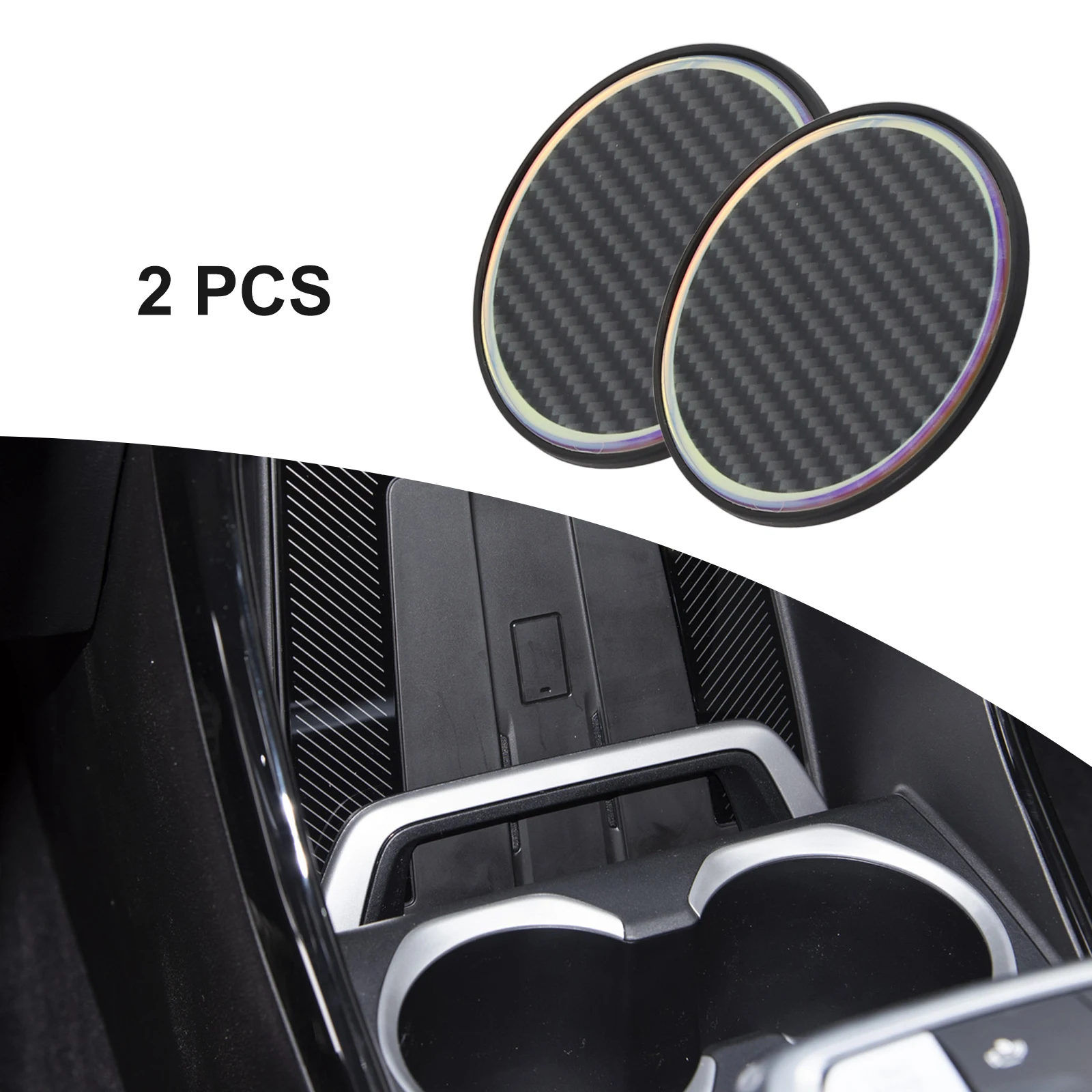 

Easy To Clean Car Cup Holder Mat Car Cup Holder Pad Seamless Upkeep Sturdy Build Excellent Waterproof Performance