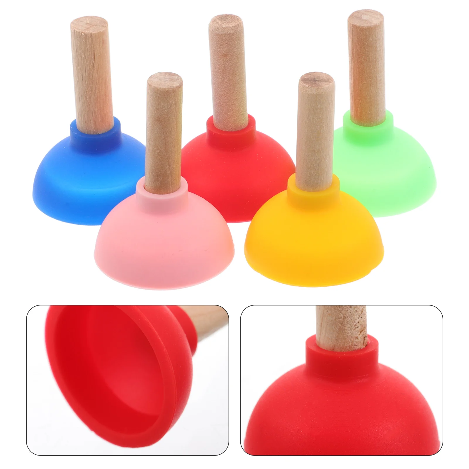 10pcs Mini Colorful Plunger Cute Toy Magician Tricks Prop Funny Toilet Plunger Game Prank Toy Dollhouse Bathroom Accessories