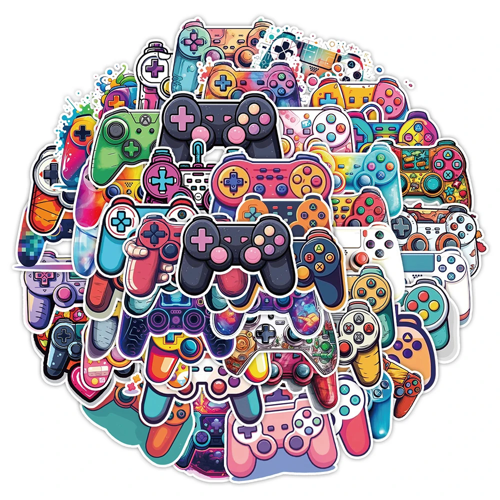 

10/30/50pcs Retro Video Game Gamepad Graffiti Stickers Decals DIY Skateboard Laptop Car Waterproof Cool Cartoon Sticker Packs