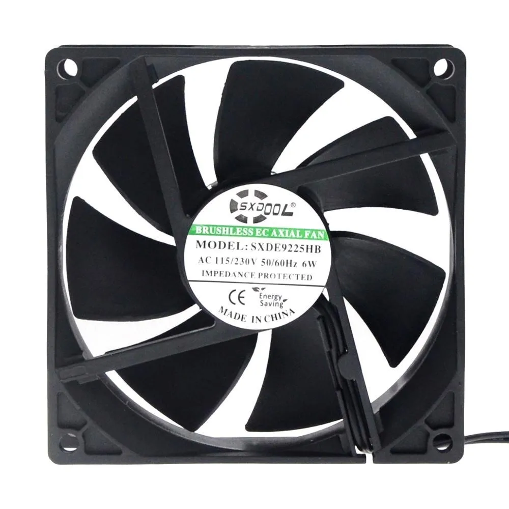 SXDOOL 92mm EC Fan 115V 230V 92mm 90mm Dual Ball Cabinets Server Cooling Fan 92X92X25mm 6W 2850RPM