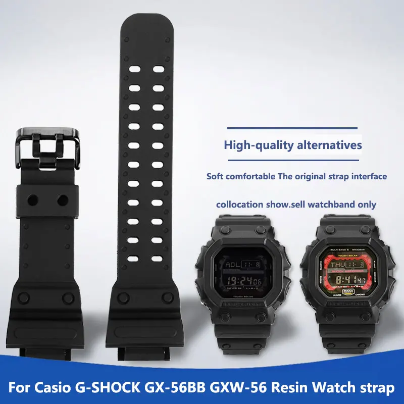 For Casio G-SHOCK GX-56BB GXW-56 Large G Resin Watch strap Man Black Movement Silicone Watchband Attachment Equip with tools