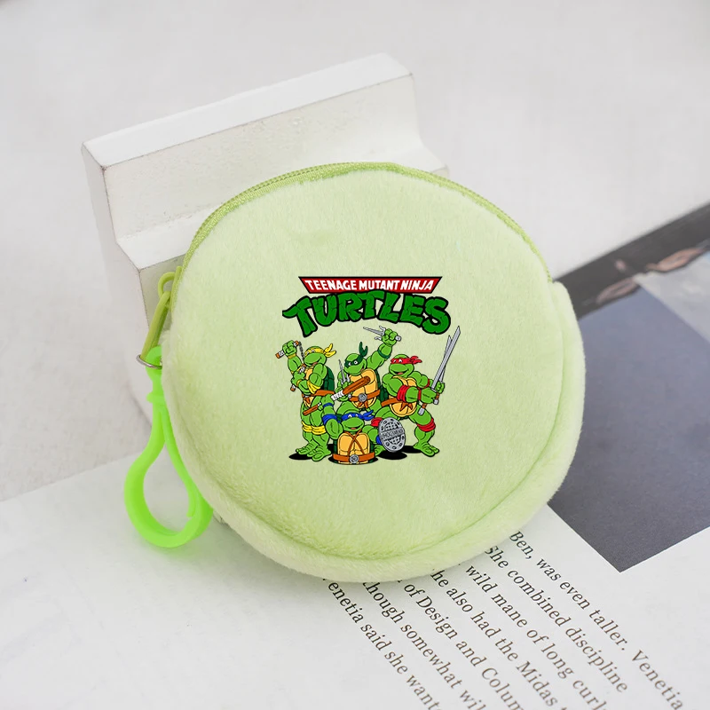 TMNT Mutant Ninja Turtles Plush Coin Purse Portable Cartoon Print Kids Child Wallet Purse Teenage Coin BankCard Storage Bag Gift