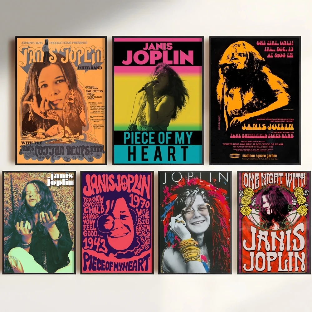 Singer J-Janis J-Joplin Painting Calligraphy Aesthetic Canvas Poster Wall Art Print Vintage Painting Home Decor  Bedroom