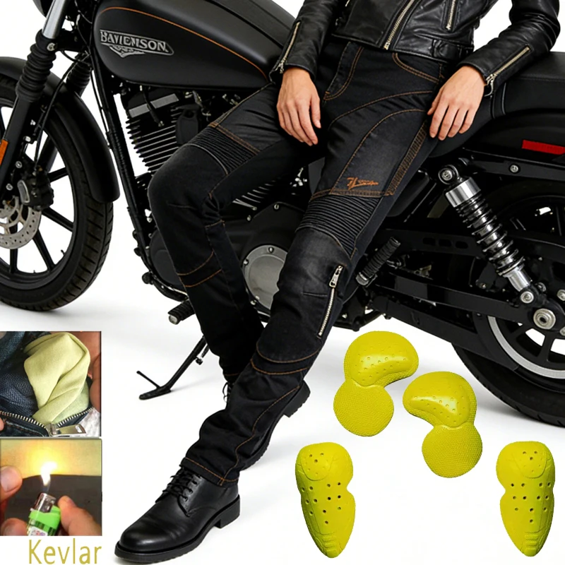 

Женские летние мотоциклетные джинсы из кевлара, черные, устойчивые к истиранию, ветрозащитные, защитная экипировка для мотокросса 032