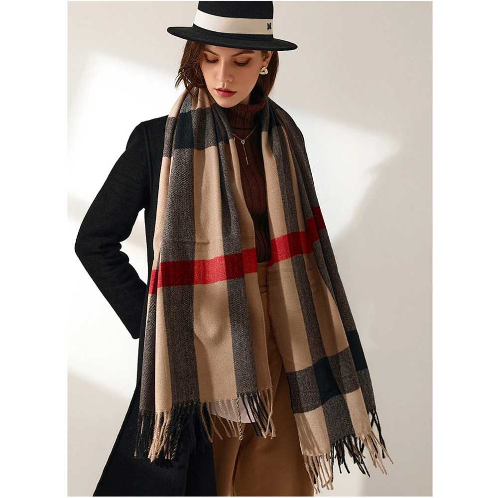 Women Autumn Winter Scarf Lady Cashmere Feeling Muffler Spring Fall Large Blanket Classic Plaid Shawl Soft Warm Wrap Wholesale