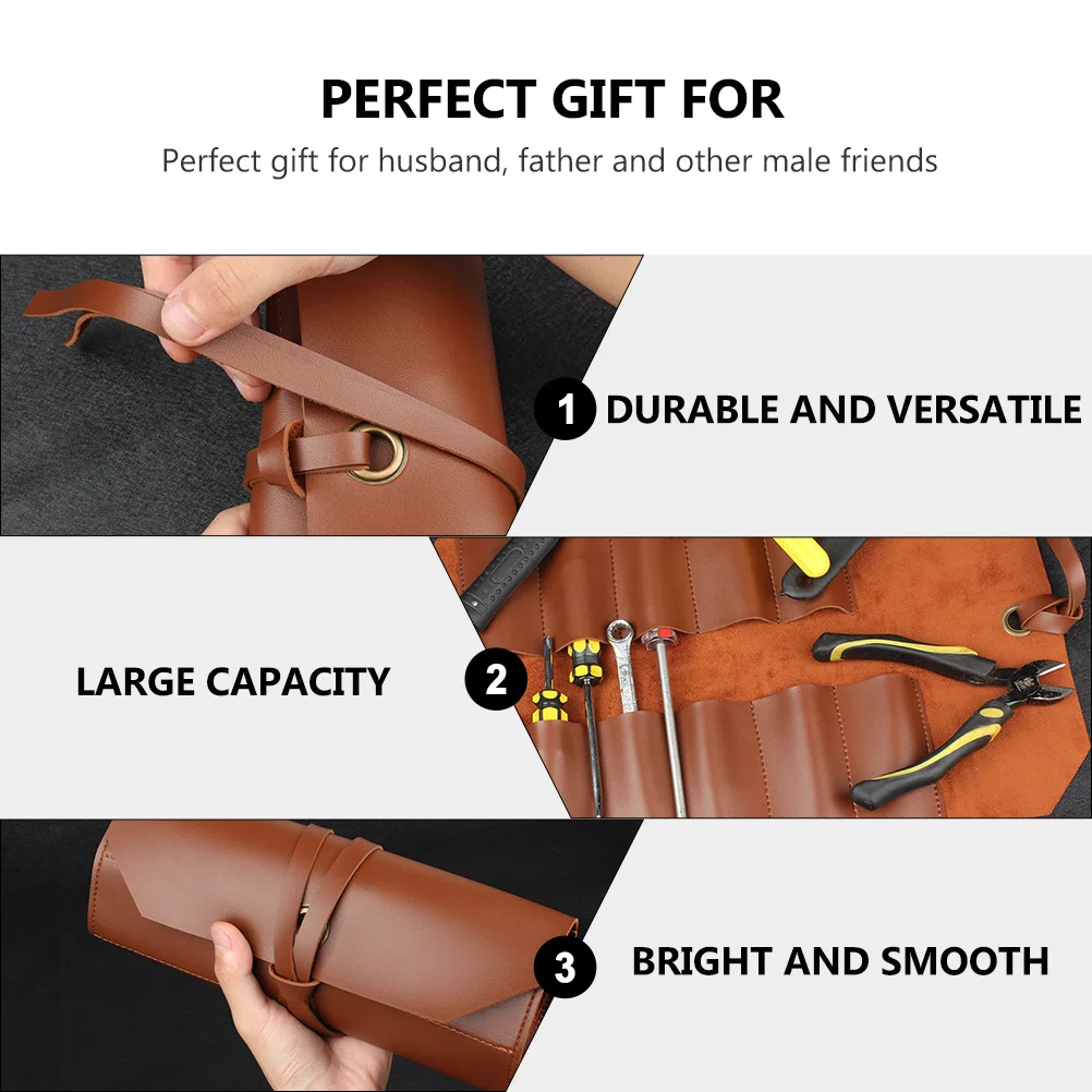 Small Tool Roll Up Bag 10 Slots Stylish Craft Tools Organizer Screwdriver Wrench Roll Pouch Pouch Craft Tools Organizer