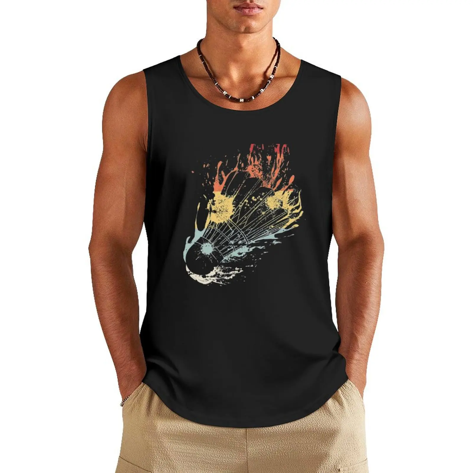 

Retro Splash Badminton Tank Top Gym clothes Top