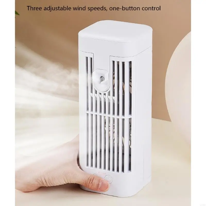 USB 전원 공기 냉각기 저소음 3단 휴대용 냉각 팬(야간 조명 포함)