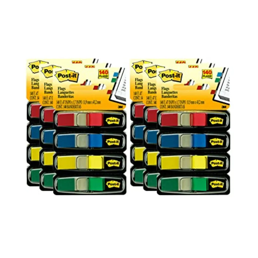 

Flags, 35/Dispenser, 4 Dispensers/Pack, .47 in Wide, Assorted Primary Colors