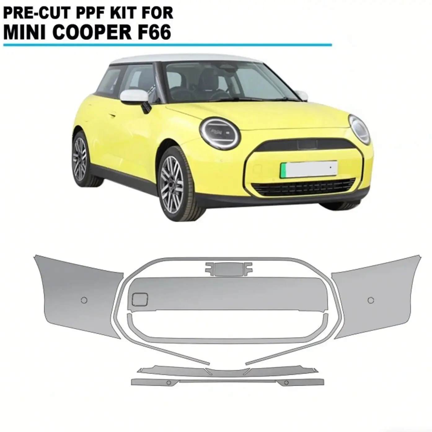 

For Mini Cooper S F66 2024-UP TPU Bumper Scratch-Resistant Self-Healing Paint Protection Film Invisible Pre-cut PPF ﻿Kit