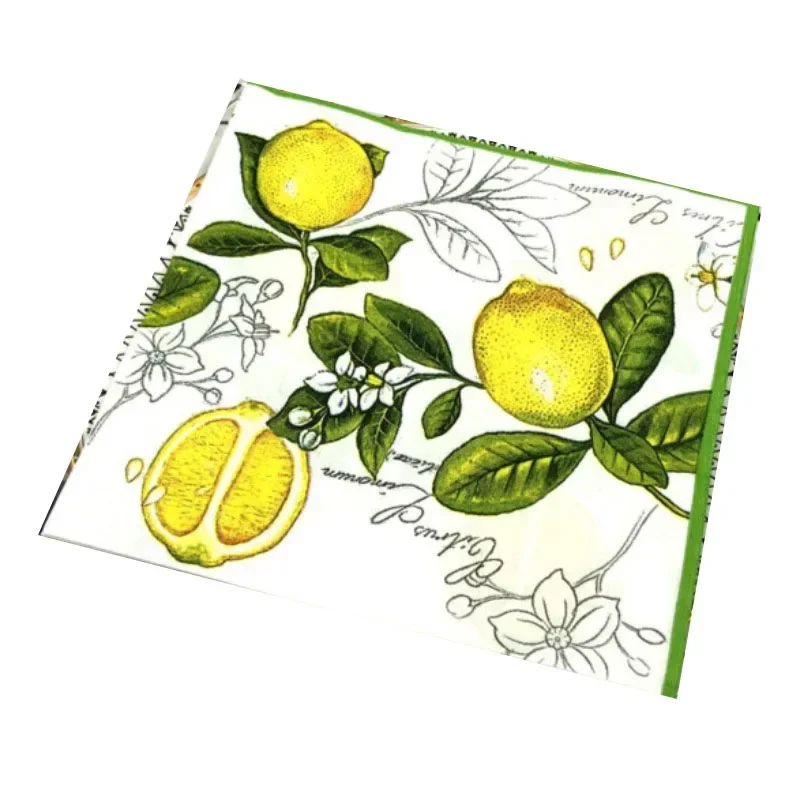 20pcs 33*33cm 2-Ply Colourful Wood Pulp Napkins Lemon Style Party Decoration Paper Placemats Butterfly Bart Paper