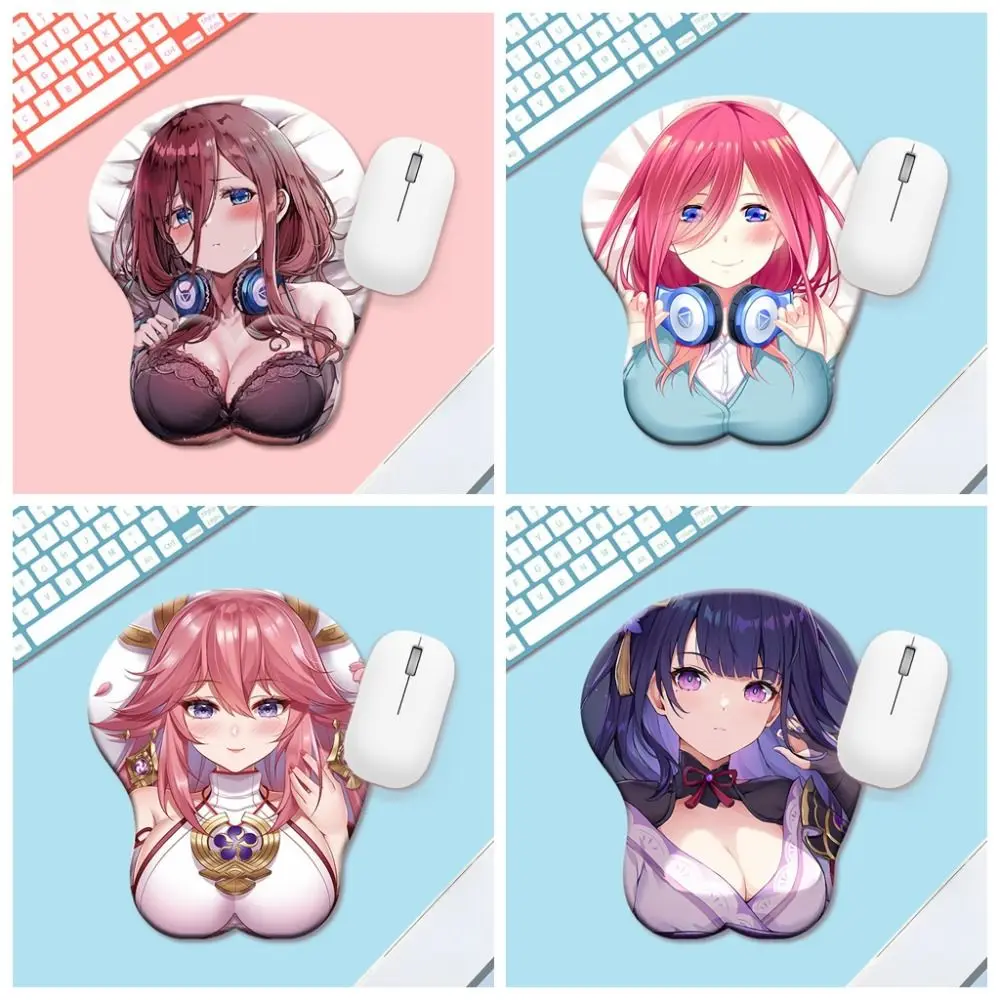 Mouse Pad 3D Stereo Anime 3D Mouse Pad Beauty Chest Bobo Series 3D Breast Mousepad Anime Comfortable Mouse Mat Laptops
