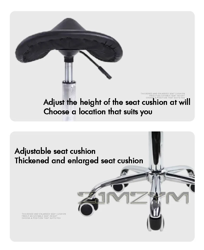 Solid Swivel Foot Saddle Stool with Backrest for Cosmetology Shop Technician Dental Spinning Lift Adjustable Height Chair - view 6