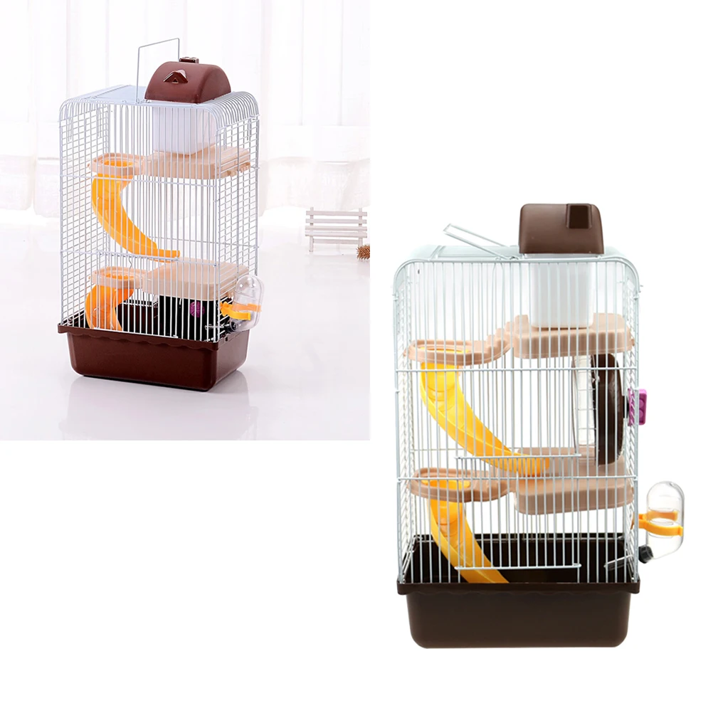 

Three Story Cage Castle Large Hamster Pet Villa Small Pets Chinchilla Eco Friendly Durable Plastic Running Wheel Water Jug