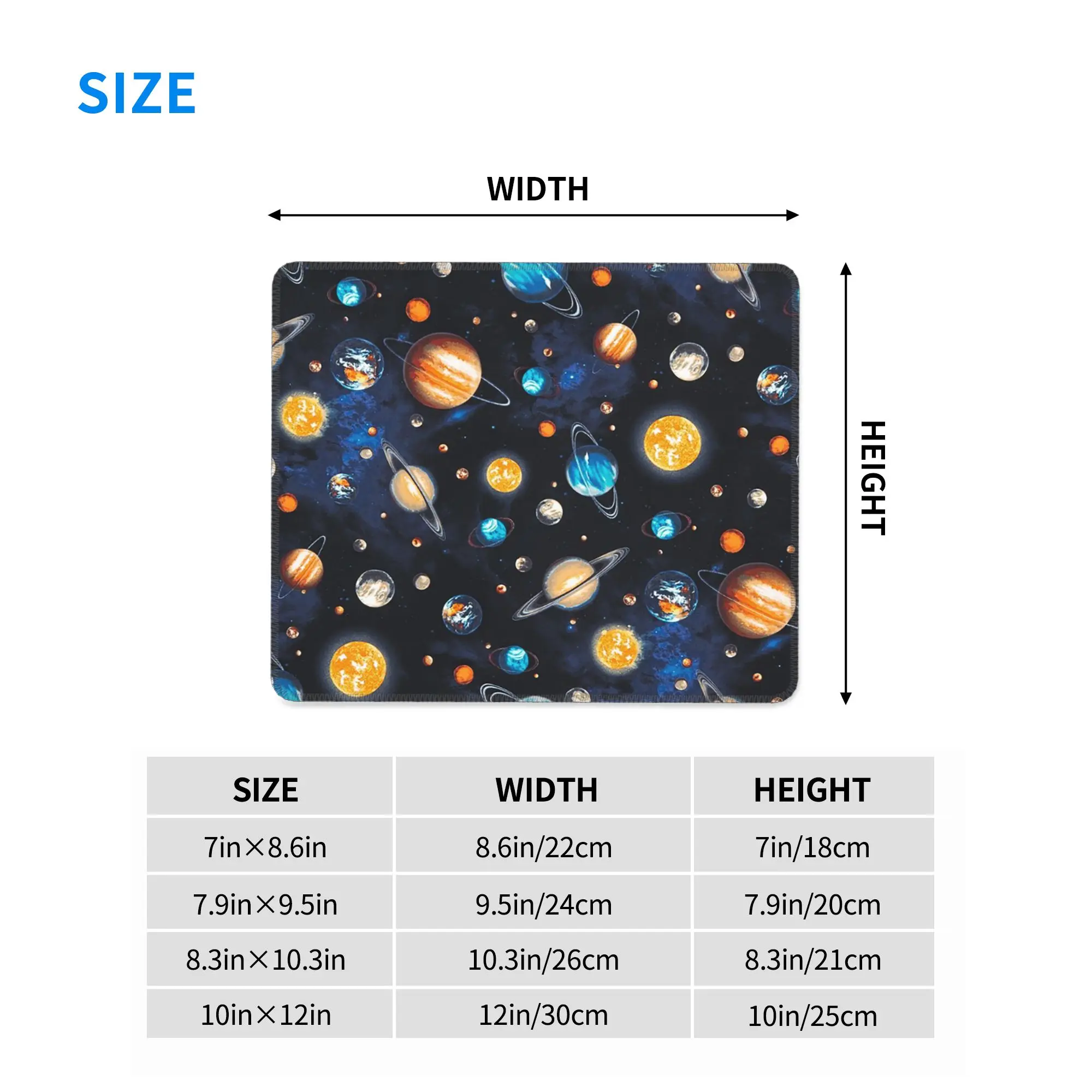 Solar System Space Planets Universe Mouse Pad Computer Keyboard Mouse Mat Gaming Laptop Desk Mat Office Accessories Table Mats